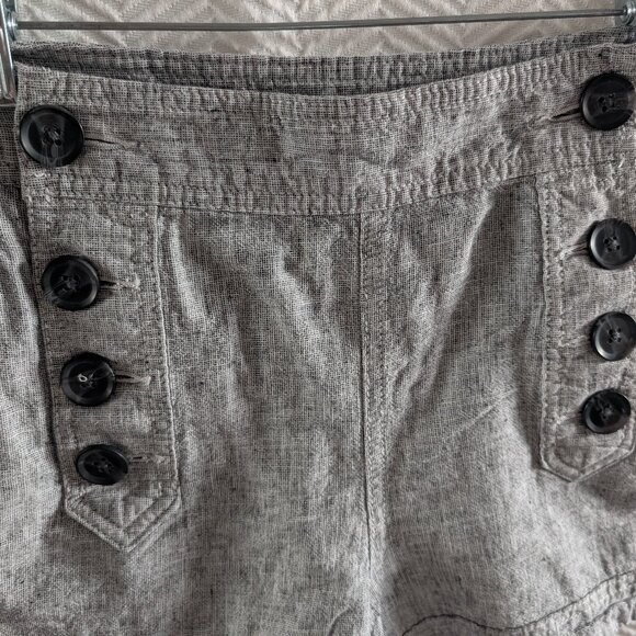 EXPRESS Linen Blend Grey Sailor Shorts Size 6 Summer Nautical Coastal - Picture 6 of 8